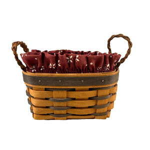 1995 Longaberger Reach for the Stars Basket w/Burgundy Liner & Protector